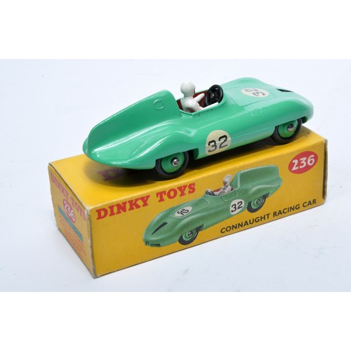 890 - Dinky No. 236 Connaught Racing Car. Single issue is in green, RN32, with green hubs, as shown. Displ... 