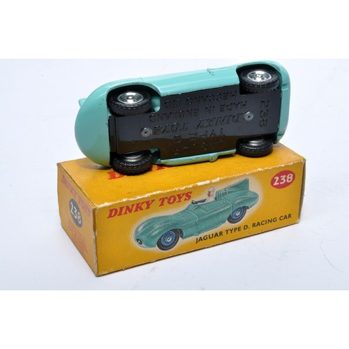 895 - Dinky No. 238 Jaguar D Type Racing Car. Single issue is in green, with chrome hubs, as shown. Displa... 