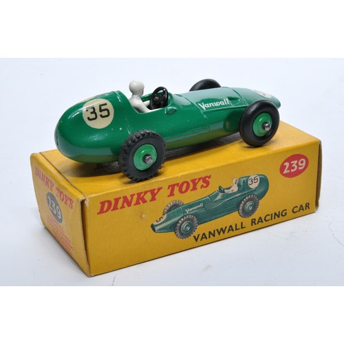 896 - Dinky No. 239 Vanwall Racing Car. Single issue is in green, RN35, with green hubs, as shown. Display... 