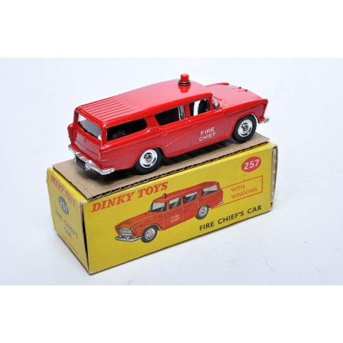 905 - Dinky No. 257 Fire Chief's Car. Single issue is in red, with chrome hubs, as shown. Displays general... 