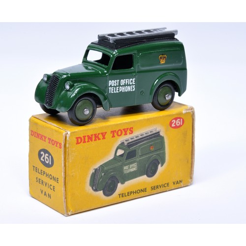 908 - Dinky No. 261 Telephone Service Van. Single issue is in green, with green hubs, as shown. Displays g... 