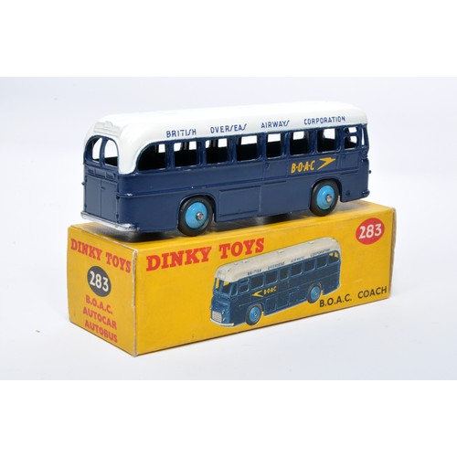 920 - Dinky No. 283 BOAC Coach. Single issue is in blue / white, with BOAC lettering, and blue hubs. Displ... 