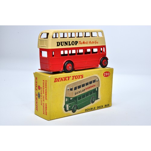 924 - Dinky No. 290 Double Deck Bus. Single issue is in two-tone cream and red, with 'Dunlop' livery, and ... 