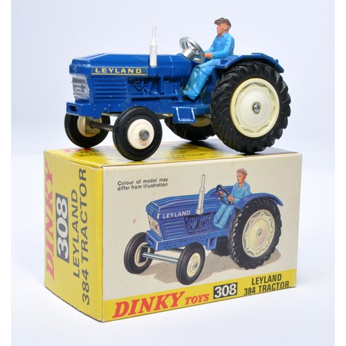 931 - Dinky No. 308 Leyland 384 Tractor. Single issue is in blue, with white hubs, as shown. Displays gene... 