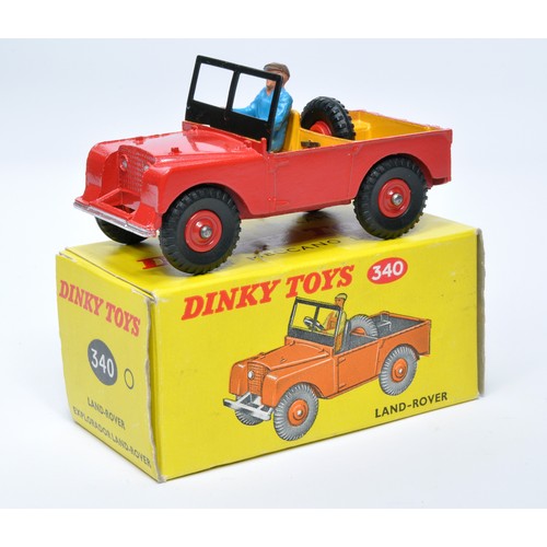 939 - Dinky No. 340 Land Rover. Single issue is in orange, with yellow interior, and red plastic hubs, as ... 