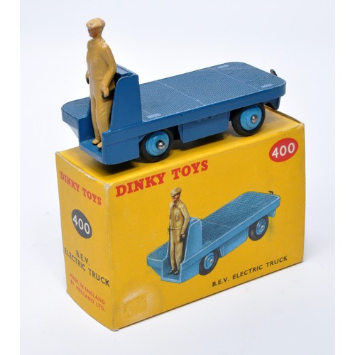 949 - Dinky No. 400 BEV Electric truck. Single issue is in dark blue, plus mid-blue hubs, as shown. Displa... 