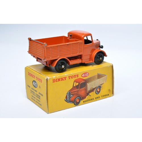 956 - Dinky No. 25m / 410 Bedford End Tipper. Single issue is in orange with black hubs, as shown. Display... 