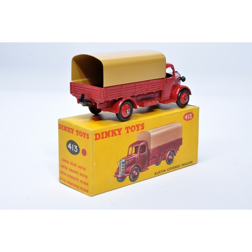 971 - Dinky No. 413 Austin Covered Wagon. Single issue is in cherry red with red hubs (inc tan tilt), as s... 