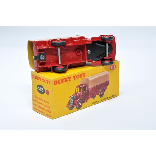 971 - Dinky No. 413 Austin Covered Wagon. Single issue is in cherry red with red hubs (inc tan tilt), as s... 