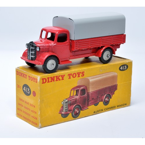 972 - Dinky No. 413 Austin Covered Wagon. Single issue is in red with grey hubs (inc tilt), and treaded ty... 