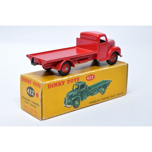 988 - Dinky No. 422 Fordson Thames Flat Truck. Single issue is in red, with red hubs, as shown. Displays g... 