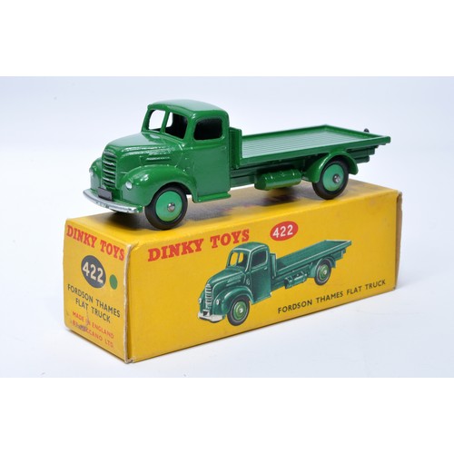 989 - Dinky No. 422 Fordson Thames Flat Truck. Single issue is in green, with green hubs, as shown. Displa... 