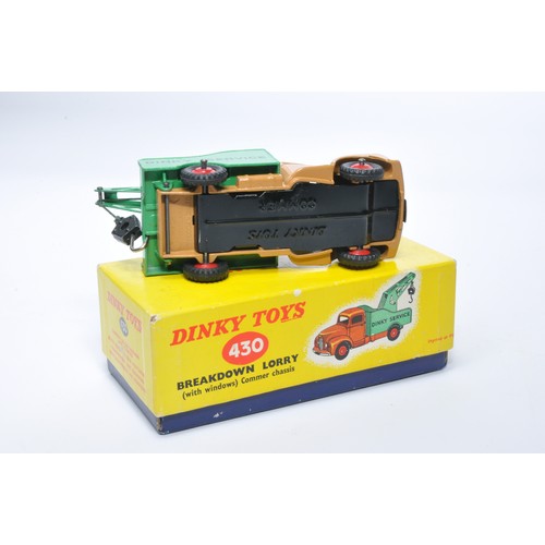 993 - Dinky No. 430 Commer breakdown lorry (with windoes). Single issue is in tan and green blue, with red... 