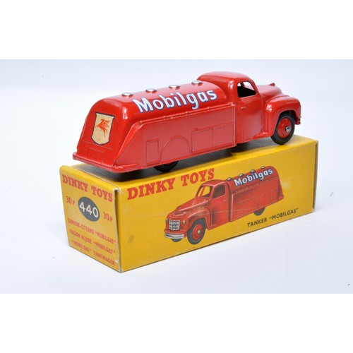 995 - Dinky No. 440 Mobilgas tanker. Single issue is in red, with red hubs, as shown. Displays generally v... 