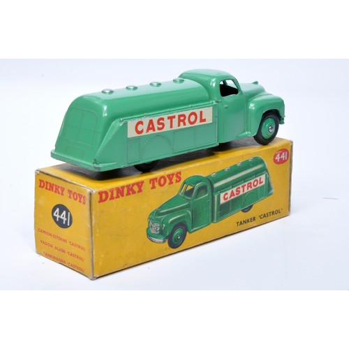 996 - Dinky No. 441 Castrol tanker. Single issue is in green, with green hubs, as shown. Displays generall... 