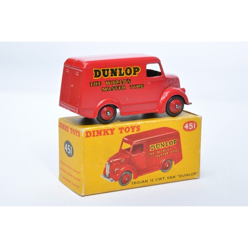 999 - Dinky No. 451 Trojan Van, Dunlop. Single issue is in red, with red hubs, as shown. Displays generall... 