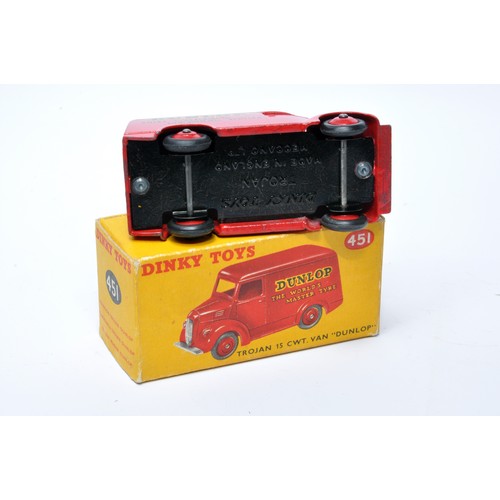 999 - Dinky No. 451 Trojan Van, Dunlop. Single issue is in red, with red hubs, as shown. Displays generall... 