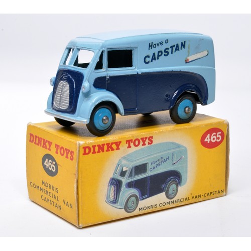 1005 - Dinky No. 465 Morris Commercial Van, Capstan. Single issue is in two-tone blue, with blue hubs, as s... 