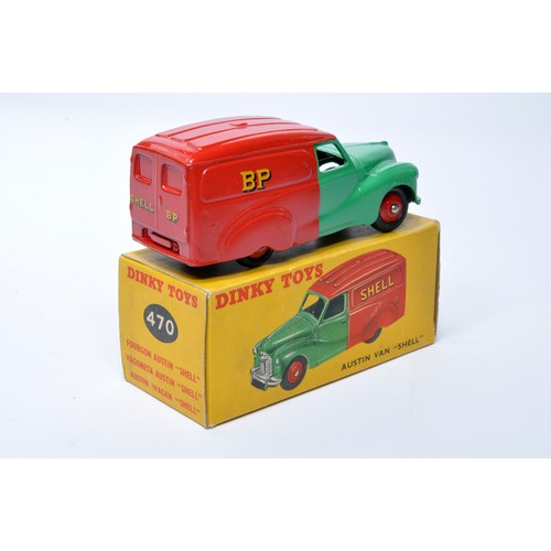 1006 - Dinky No. 470 Austin Van, Shell. Single issue is in green and red with red hubs, as shown. Displays ... 