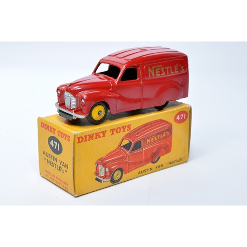 1007 - Dinky No. 471 Austin Van, Nestle. Single issue is in red, with yellow hubs, as shown. Displays gener... 