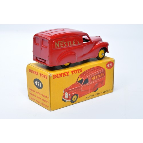 1007 - Dinky No. 471 Austin Van, Nestle. Single issue is in red, with yellow hubs, as shown. Displays gener... 