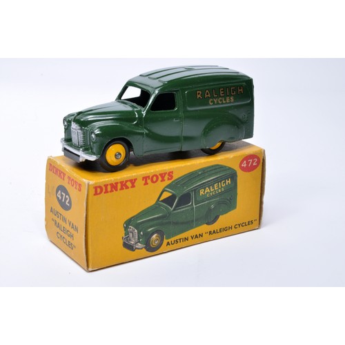 1008 - Dinky No. 472 Austin Van, Raleigh Cycles. Single issue is in green, with yellow hubs, as shown. Disp... 