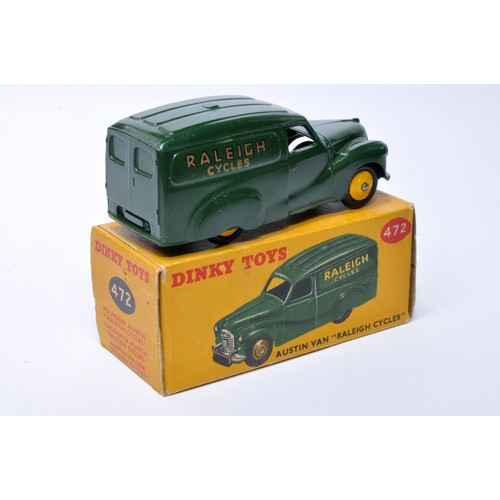 1008 - Dinky No. 472 Austin Van, Raleigh Cycles. Single issue is in green, with yellow hubs, as shown. Disp... 