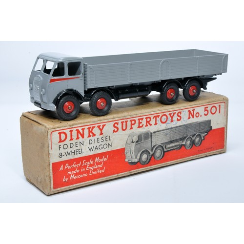 1013 - Dinky No. 501 Foden 8-Wheel Diesel Wagon, type 1. Single issue is in grey, with red flash, plus red ... 