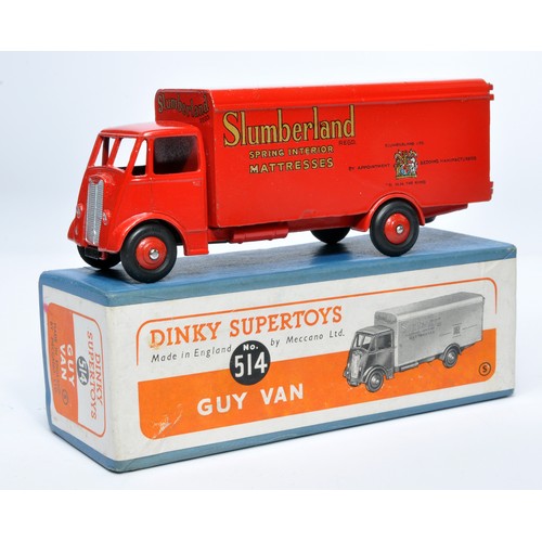 1037 - Dinky No. 514 Guy Advertising Van, Slumberland. Single issue is in red, with red hubs, as shown. Dis... 