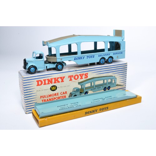 1043 - Dinky No. 582 Pullmore Car Transporter. Single issue is in blue / fawn, with mid-blue hubs, as shown... 