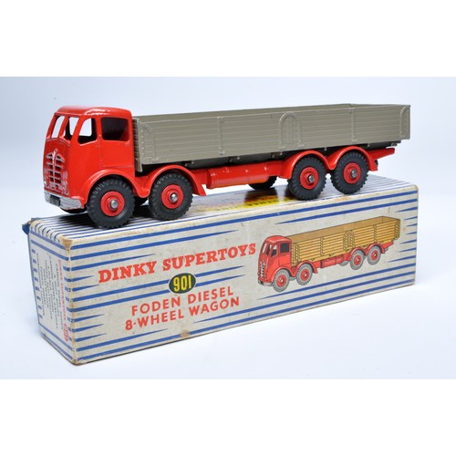 1045 - Dinky No. 901 Foden Diesel 8-Wheel Wagon. Single issue is in red /fawn, with red hubs, as shown. Dis... 