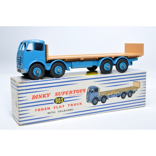 1047 - Dinky No. 903 Foden Flat Truck with tailboard. Single issue is in blue / peach with blue hubs, as sh... 