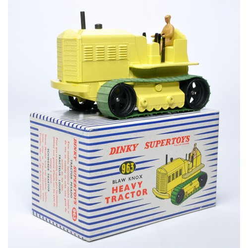 1062 - Dinky No. 963 Blaw Knox Heavy Tractor. Single issue is in lemon yellow, black, with green tracks as ... 