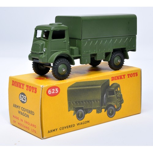 1075 - Dinky Military No. 623 Army covered wagon. Displays generally very good to excellent, with very litt... 