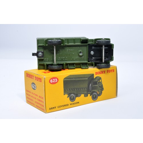 1075 - Dinky Military No. 623 Army covered wagon. Displays generally very good to excellent, with very litt... 