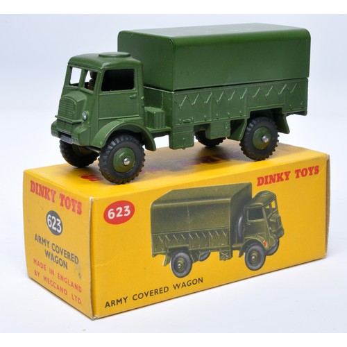 1076 - Dinky Military No. 623 Army covered wagon. Displays generally very good to excellent, with very litt... 