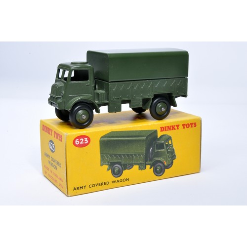 1077 - Dinky Military No. 623 Army covered wagon. Displays generally very good to excellent, with very litt... 