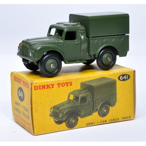 1081 - Dinky Military No. 641 1-ton cargo truck. Displays generally very good to excellent, with very littl... 