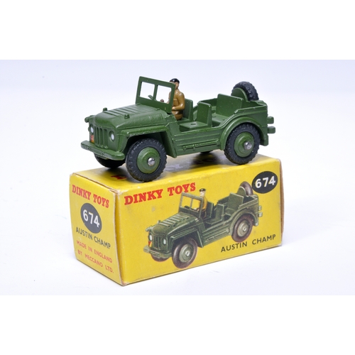 1095 - Dinky Military No. 674 Austin Champ. Displays generally good to very good, with very little, or at m... 