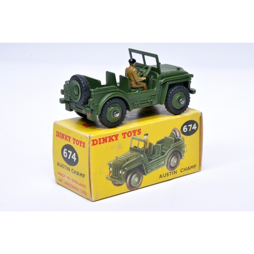 1095 - Dinky Military No. 674 Austin Champ. Displays generally good to very good, with very little, or at m... 