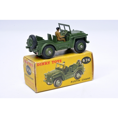 1096 - Dinky Military No. 674 Austin Champ. Displays generally good to very good, with very little, or at m... 