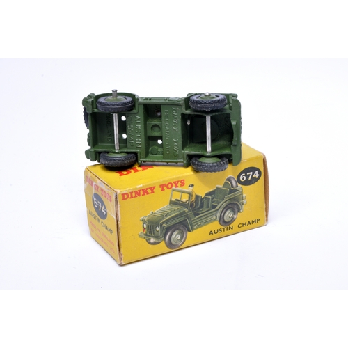 1096 - Dinky Military No. 674 Austin Champ. Displays generally good to very good, with very little, or at m... 