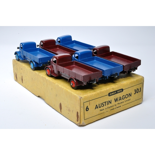 1121 - Dinky Trade Box for No. 30J  x 6 Austin Open Back Wagon. All issues in either blue or maroon, as sho... 