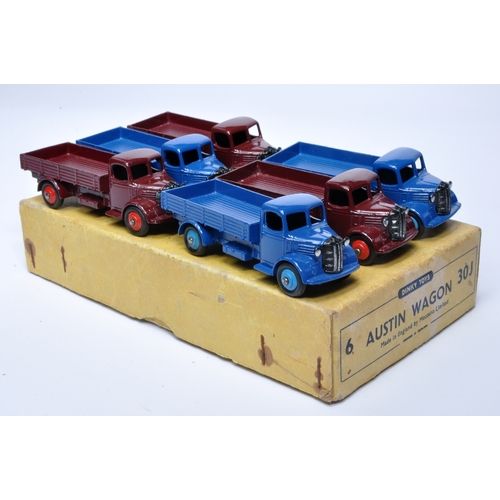 1121 - Dinky Trade Box for No. 30J  x 6 Austin Open Back Wagon. All issues in either blue or maroon, as sho... 