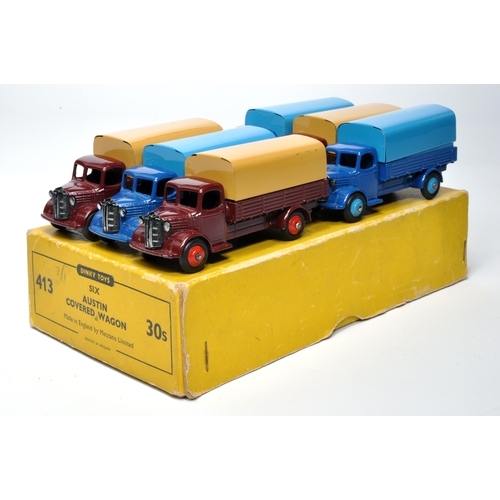 1122 - Dinky Trade Box for No. 30S  x 6 Austin Covered Wagon. All issues in either blue or maroon, as shown... 