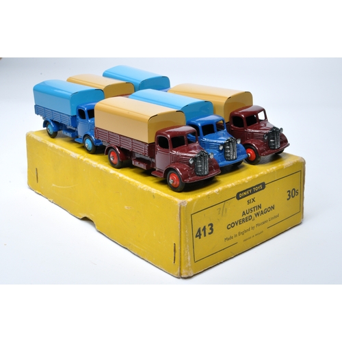 1122 - Dinky Trade Box for No. 30S  x 6 Austin Covered Wagon. All issues in either blue or maroon, as shown... 