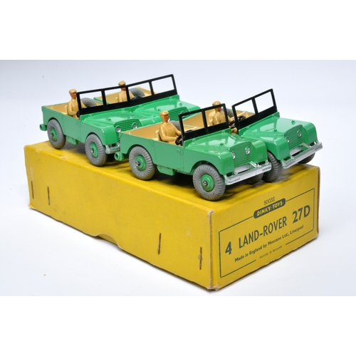 1124 - Dinky Trade Box for No. 27d  x 4 Land Rover. All issues in green, as shown. Display generally good t... 