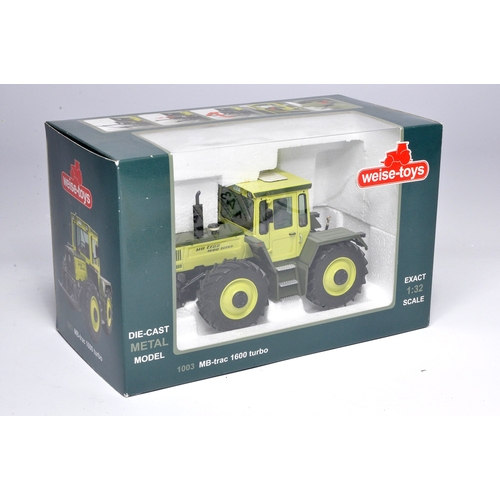 132 - Weise Toys 1/32 farm model issue comprising Mercedes MB-trac 1600 Turbo. Looks to be without obvious... 
