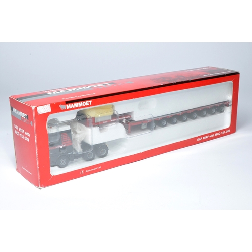 154 - Lion Toys 1/50 diecast model truck issue comprising Mammoet liveried low loader set. Looks to be wit... 