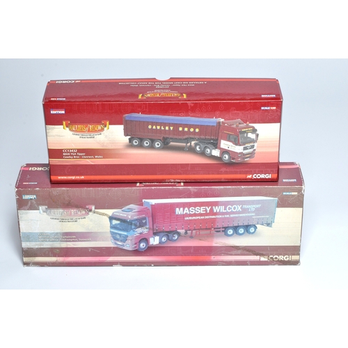 159 - Corgi (boxed) 1/50 diecast model truck issues comprising sets in the livery of Cawley and Wilcox. Lo... 